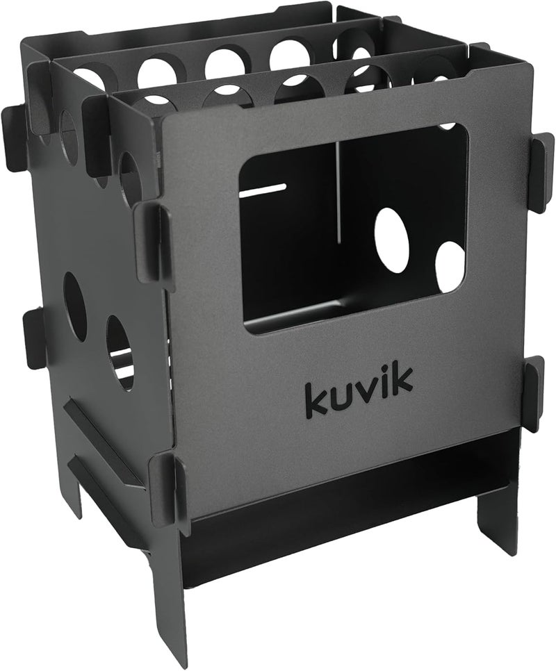 Kuvik Compact Titanium Wood Stove - Ultralight and Compact Stove for Backpacking, Camping, and Survival - Image 1